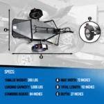 Go! Series Single Rail Ride-Up Folding Motorcycle Trailer - Image 2