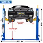 WEIZE 12000lbs 2 Post Car Lift with 220V 4HP Motor - Image 2