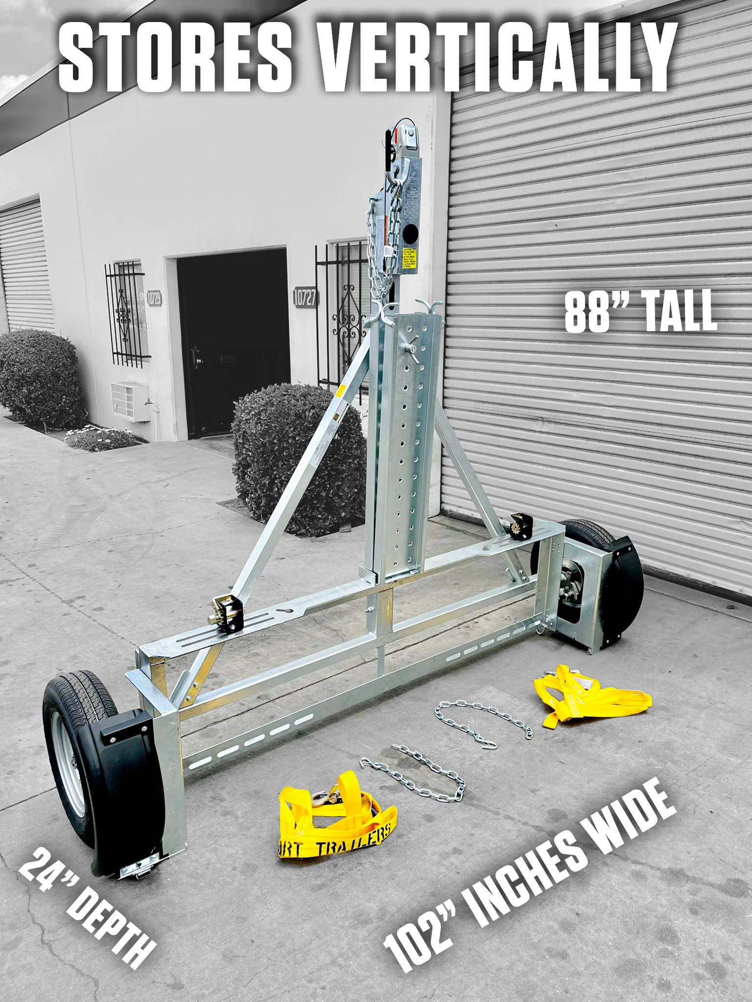 IZeq4jbEpdEheaLLWSHFJAho6qz7b3BEb1bUhEJN.webp Galvanized Stand Up Car Tow Dolly - Image 1