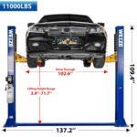 Weize 2 Post Automotive Car Lift, 11,000 lbs Capacity,220V 3HP Powerful Motor - Image 5