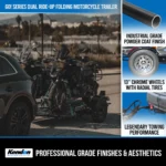 Go! Series Dual Rail Ride-Up Folding Motorcycle Trailer - Image 2