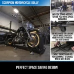 Kendon Folding Scorpion Motorcycle Dolly with Adjustable Wheel Chock - Image 3