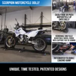 Kendon Folding Scorpion Motorcycle Dolly with Adjustable Wheel Chock - Image 2